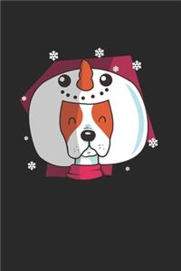 Christmas Dog Snowman Notebook