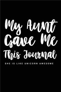 My Aunt Gave Me This Journal She Is Like Unicorn Awesome