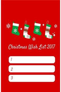 Christmas Wish List 2017: Red Stockings, Blank Lined Journal, Lined Pages for Writing Your Gift List