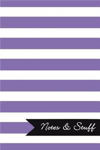 Notes & Stuff - Lined Notebook with Deluge Purple Striped Pattern Cover