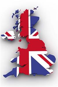The Flag of Great Britain Filled into a United Kingdom Country Map Outline Map