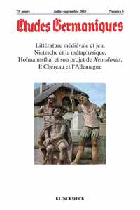 Etudes Germaniques - N3/2018