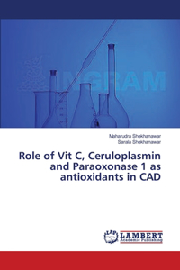 Role of Vit C, Ceruloplasmin and Paraoxonase 1 as antioxidants in CAD