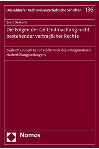 Die Folgen Der Geltendmachung Nicht Bestehender Vertraglicher Rechte