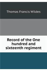 Record of the One Hundred and Sixteenth Regiment