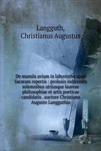 De mumiis avium in labyrintho apud Sacaram repertis