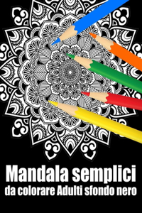 Mandala semplici da colorare adulti sfondo nero