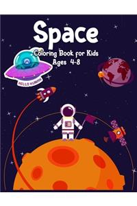 Space Coloring Book for Kids Ages 4-8