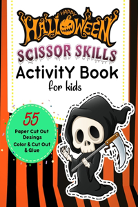Happy halloween Scissor Skills Activity Book for Kids