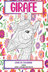 Livre de coloriage - Livres à colorier pour adultes - Animal - Girafe