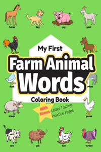 My First Farm Animal Words Coloring Book