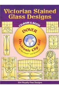 Victorian Stained Glass Designs CD-ROM and Book