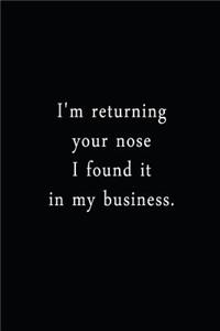 I'm Returning Your Nose I Found It In My Business.