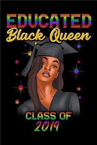 Educated Black Queen Class of 2019: Rainbow Faux Glitter Black Girl Magic Graduation Guest Book Message Memories Advice Wishes Gift Autograph Book Graduate Keepsake Memory Book Graduat