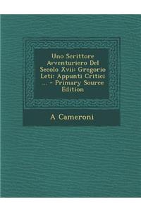Uno Scrittore Avventuriero del Secolo XVII