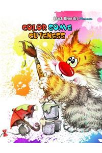Color Some Cuteness Grayscale Coloring Book