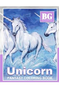 Beautiful Grayscale Unicorn Fantasy Coloring Book