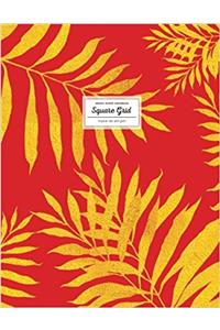 Graph Paper Notebook: Tropical Red and Gold (8.5 x 11)