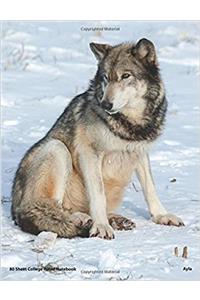80 Page College Ruled Wolf Notebook