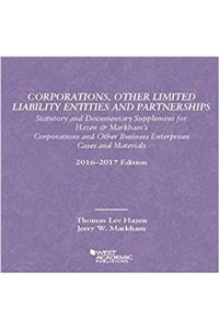 Corporations, Other Limited Liability Entities Partnerships