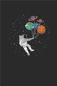 Astronomer With Planet Balloons