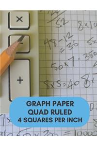 Graph Paper Quad Ruled 4 Squares Per Inch