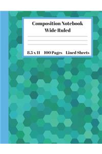 Composition Notebook Wide Ruled Lined Sheets