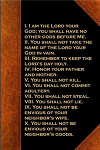 2020 Weekly Planner Religious Modern Wording Ten Commandments Vintage