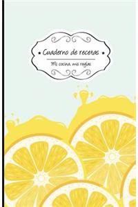 Cuaderno de recetas en blanco