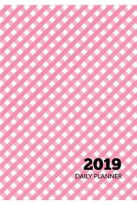 2019 Daily Planner: Pink Gingham