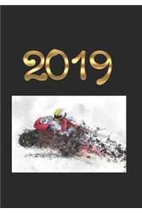 2019: Motorbike Racing, Weekly Planner /Diary/Engagement Book. This 12 Month Diary Contains a Week Per Page Including Weekly To-Do Lists Plus 2019 Personal Goals, Pages for Your Own Notes, Inspirational Quotes, Contacts Lists and a Calendar