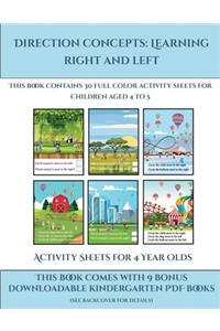 Activity Sheets for 4 Year Olds (Direction concepts learning right and left)
