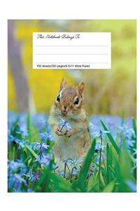 Composition Notebook for School, 8.5.X 11, Wide Ruled, Beautiful Squirrel