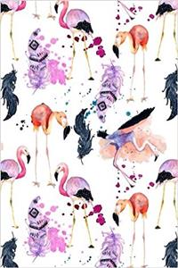 Flamingo Journal: Watercolor Flamingo Illustrations 6x9 Medium Lined Journaling Notebook