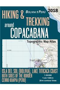 Hiking & Trekking around Copacabana Isla del Sol (Bolivia), Lake Titicaca Coast Both Sides of the Border, Cerro Khapia (Peru) Topographic Map Atlas 1