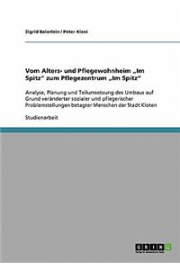 Vom Alters- und Pflegewohnheim "Im Spitz" zum Pflegezentrum "Im Spitz": Analyse, Planung und Teilumsetzung des Umbaus auf Grund veränderter sozialer und pflegerischer Problemstellungen betagter Menschen der Stadt Kloten