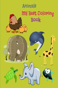 Animals My Best Coloring Book: For Toddler (4-7 years old) - 63 animals coloring pages