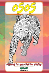 Dibujos para colorear para adultos - Mandala - Animales - Osos