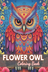 Flower Owl Coloring Book for Adult