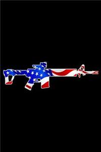 American flag with gun