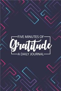 Daily Gratitude Journal 'Geometric Blue Red' - Five Minutes of Gratitude Diary - Happier Life Gratitude Notebook - Positivity Diary