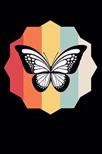 Retro vintage butterfly fans and animals lovers composition notebook