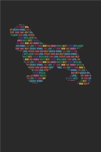 Cocker Spaniel Journal - Cocker Spaniel Notebook 'Word Cloud' - Gift for Cocker Spaniel Lovers