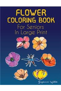 Flower Coloring Book for seniors in large print