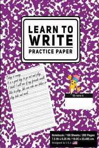 Learn To Write Practice Paper