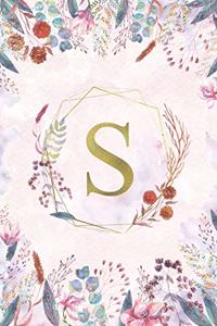 S - Monogrammed Floral Journal