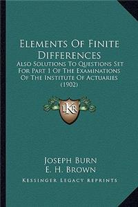 Elements of Finite Differences