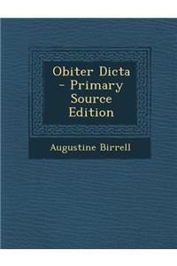 Obiter Dicta