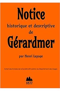 Notice Historique Et Descriptive De Gerardmer
