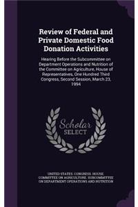Review of Federal and Private Domestic Food Donation Activities